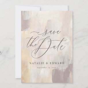 Carte Bleu beige abstrait peint mariage photo