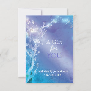Carte Bleu Bijoux Arbres Business Certificat cadeau
