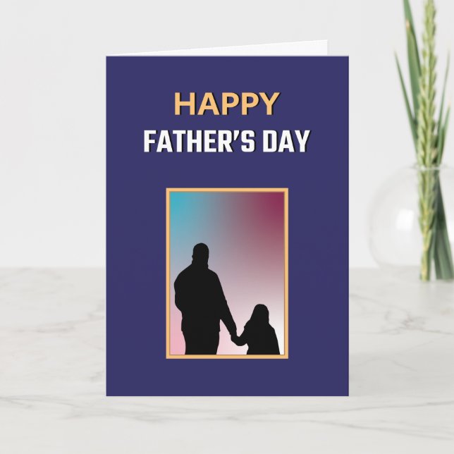Carte Bleu Blanc Jaune Meilleur Papa Jamais Bonne Fête d (Devant)