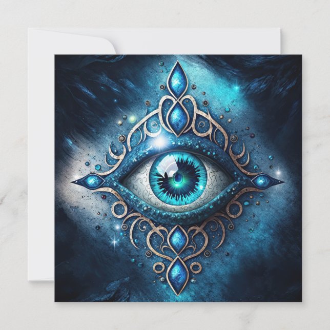 Carte Bleu Bleu Bleu Tous Voir les yeux Illuminati (Devant)