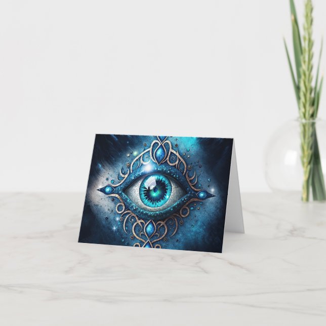 Carte Bleu Bleu Bleu Tous Voir les yeux Illuminati (Devant)