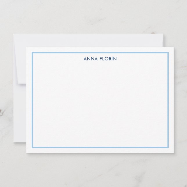 Carte Bleu Bleu Bordure Simple (Devant)