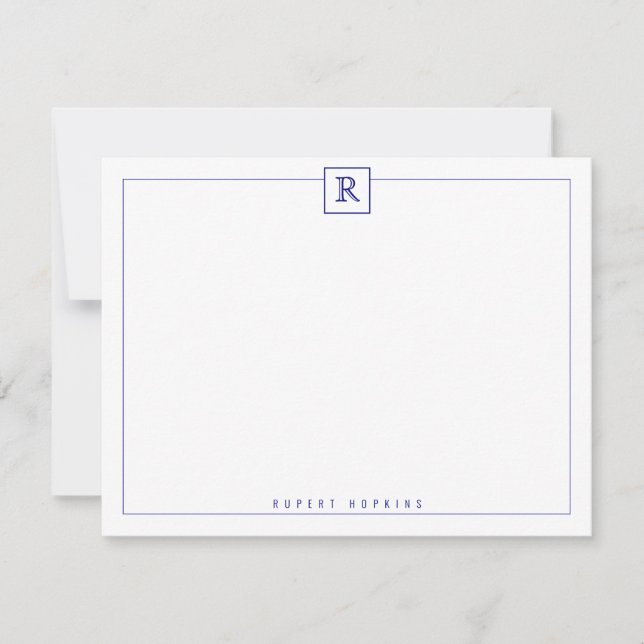 Carte Bleu carré Bordure (Devant)