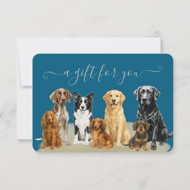 Carte Bleu Chien Grooming Animaux de compagnie Embarquem (Devant)