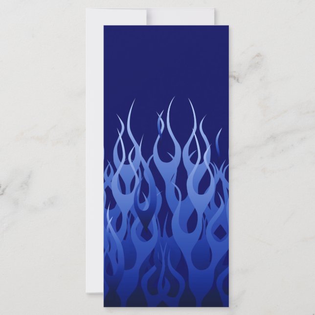 Carte Bleu cool sur Blue Racing Flames décorative (Devant)