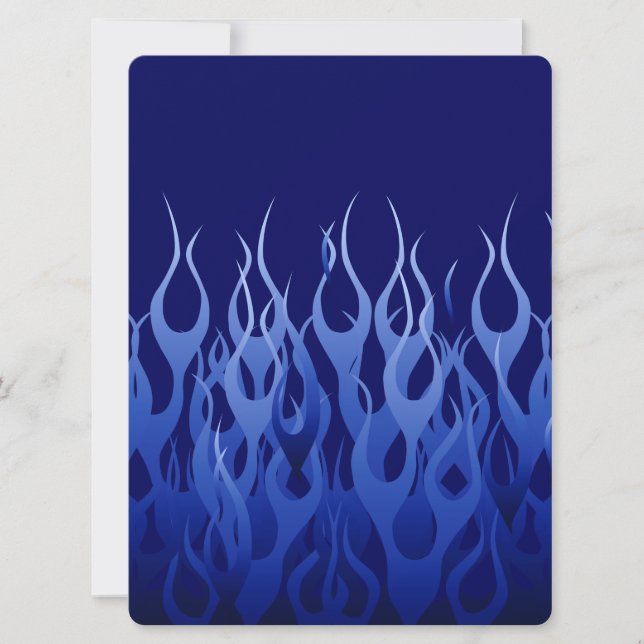 Carte Bleu cool sur Blue Racing Flames décorative (Devant)