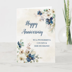 Carte Bleu Cousin et son mari Mariage Anniversaire