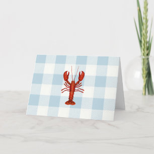 Carte Bleu de homard marine En vichy Motif