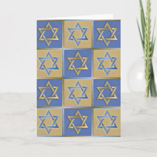 Carte Bleu d'or en métal d'étoile de David de Judaica