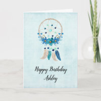 Bleu Dreamcatcher avec Fleurs & Plumes Anniversair