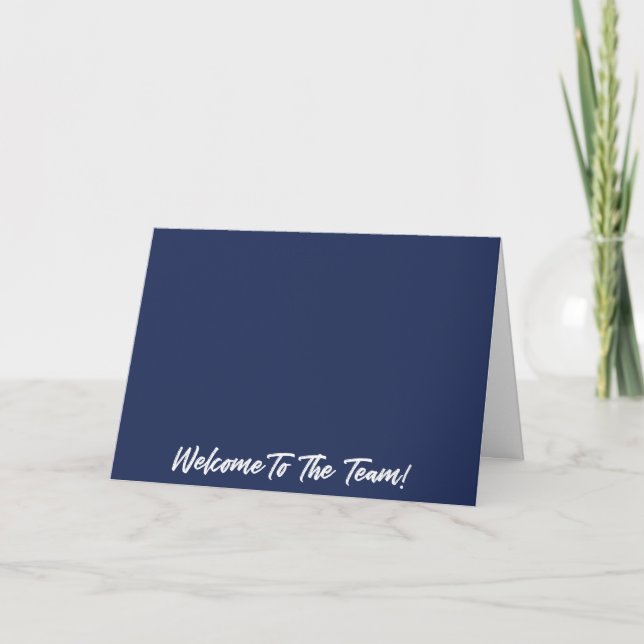 Carte Bleu et blanc Bienvenue à l'équipe Nouveau employé (Devant)