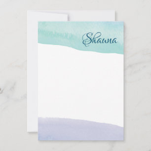 Carte Bleu et Purple Aquarelle