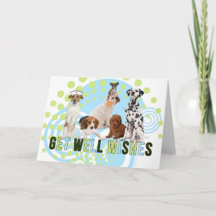 Carte Bleu et Vert Funny Pack de Chiens se portent bien