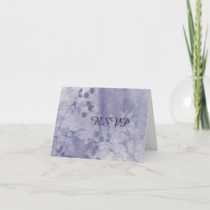 Carte Bleu Floral Réception RSVP Note