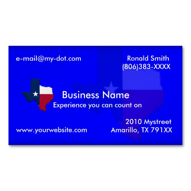 Carte bleu-foncé de drapeau du Texas (devant)