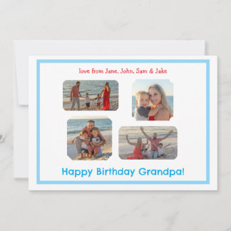 Carte Bleu Frontière PHOTO Anniversaire