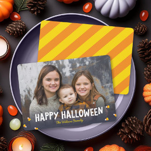 Carte Bleu Gradient Bonbon Corn Photo Halloween heureux