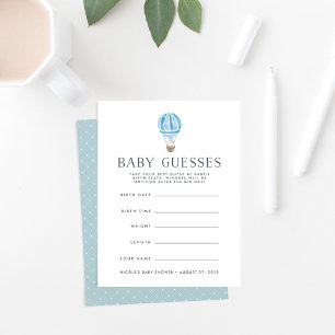 Carte Bleu Haut dans le jeu de devinettes sur le Baby