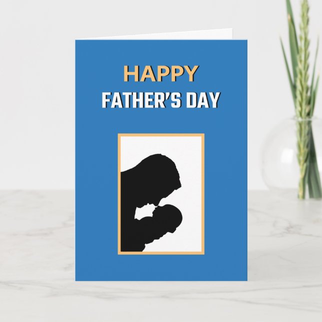 Carte Bleu Jaune Blanc Meilleur Papa Jamais Bonne Fête d (Devant)