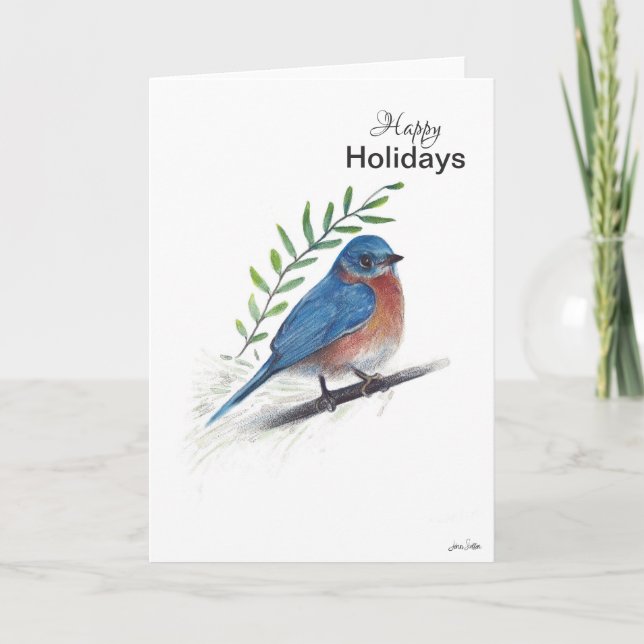 Carte Bleu Joyeux Vacances (Devant)