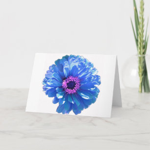 Carte Bleu marguerite bleu photo florale