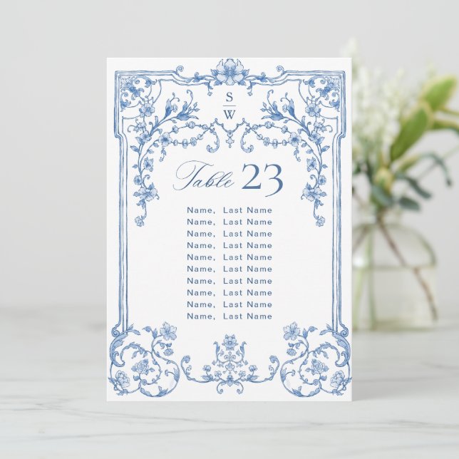 Carte Bleu Mariage Victorien Siège (Debout devant)