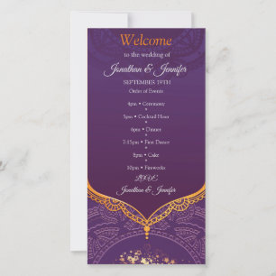 Carte Bleu marine ou violet avec Mandalas or
