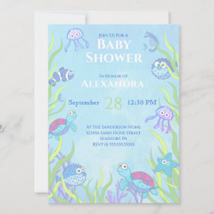 Carte Bleu mignon sous le Baby shower des Garçons de la 