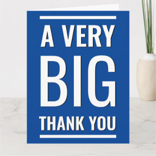 Carte Bleu Minimaliste Un Très Grand Texte De Merci