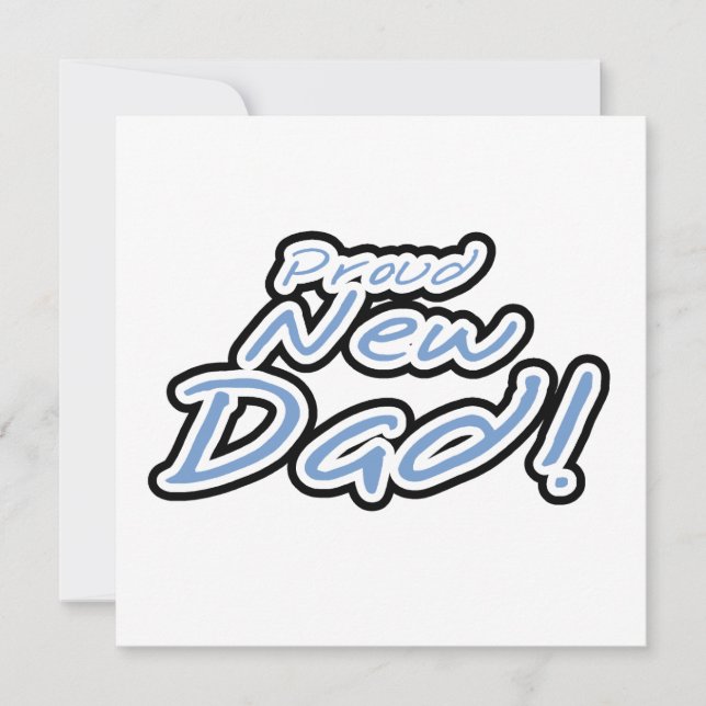 Carte Bleu/Noir Texte Fière Cadeaux Nouveau Papa (Devant)