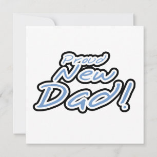 Carte Bleu/Noir Texte Fière Cadeaux Nouveau Papa