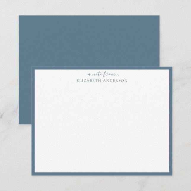 Carte Bleu Pierre Classique Bordure (Devant / Derrière)