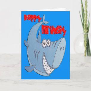 Carte Bleu requin Joyeux anniversaire