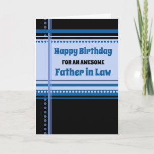 Carte Bleu Retro Père en droit Anniversaire