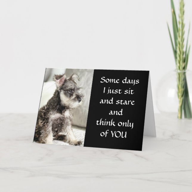 CARTE **BLEU SEUL ET SI TRISTE JE " **VOUS MANQUE** (Devant)