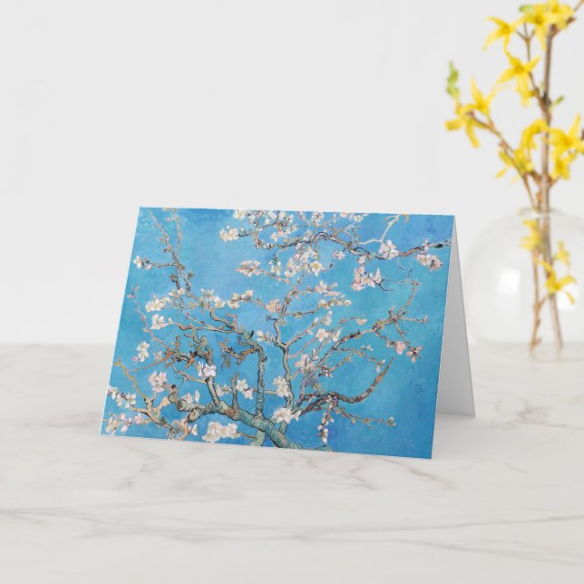 Carte Bleu Vincent van Gogh Art Peinture (Fleur jaune)