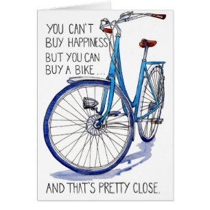 Carte bleue de bonheur de vélo