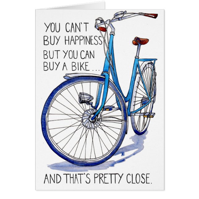 Carte bleue de bonheur de vélo (Devant)