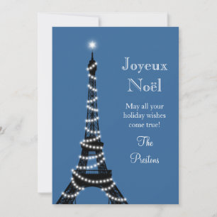 Carte bleue de la Tour Eiffel pour les fêtes