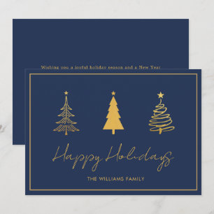Carte bleue élégante de joyeuses fêtes