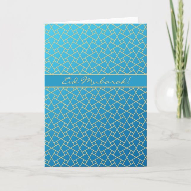 Carte bleue et Gold-Effect Eid (Devant)