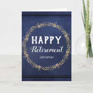 Carte bleue Faux Foil Wreath