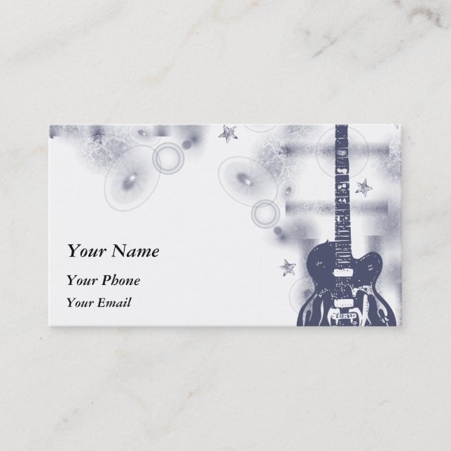 Carte bleue graphique de profil de guitare (Devant)