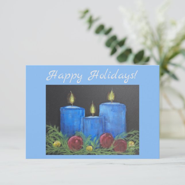 Carte Bleue Joyeuse Vacances (Debout devant)