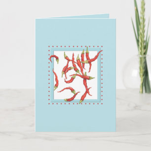 Carte bleue point rouge rouge Chillies