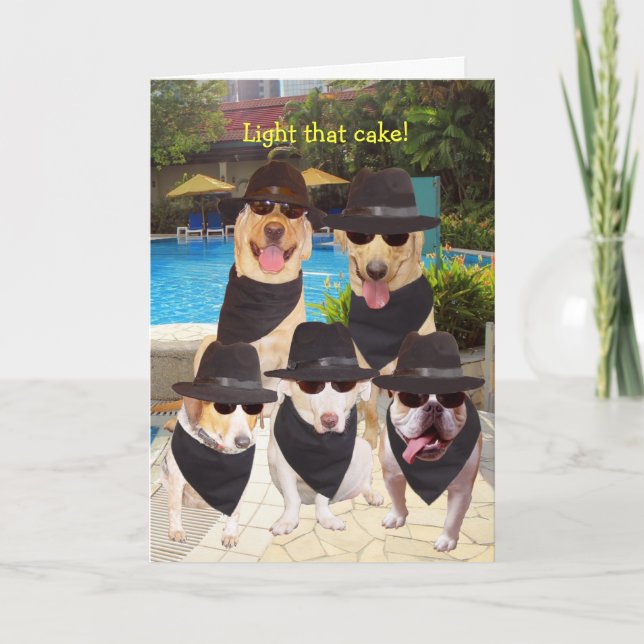 Carte Bleus Funny personnalisable Chiens/Laboratoires An (Devant)