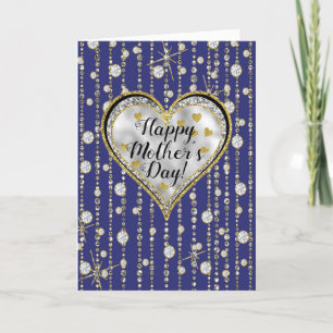 Carte Bling Blue avec diamants en cascade!