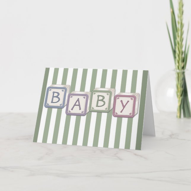 Carte Blocs bébé vert (Devant)