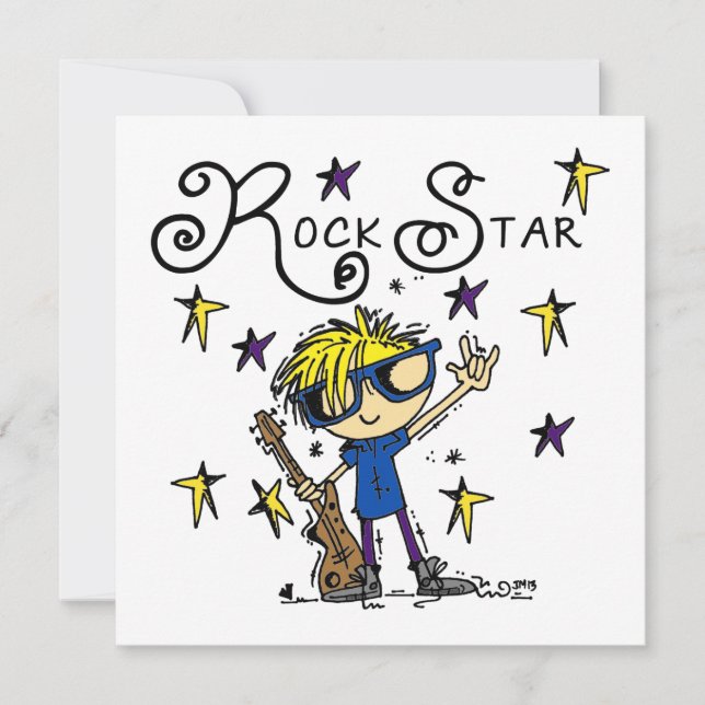 Carte Blond Boy Rock Star (Devant)