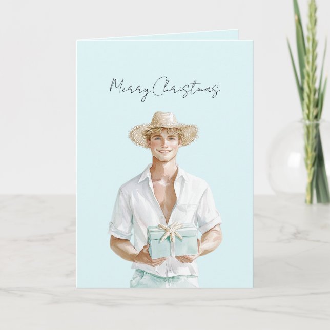 Carte Blond Hair Man Christmas   (Devant)